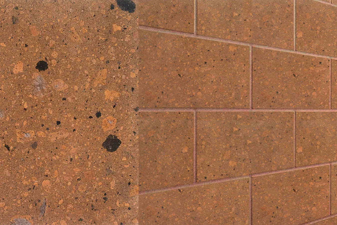 Laminado Bronce en cantera rosa artesanal de Querétaro